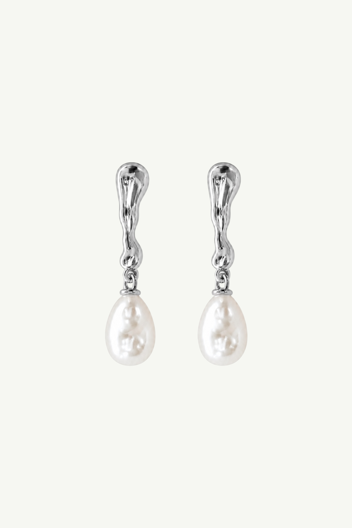 Sculptural Line Pearl Drop - Sale
