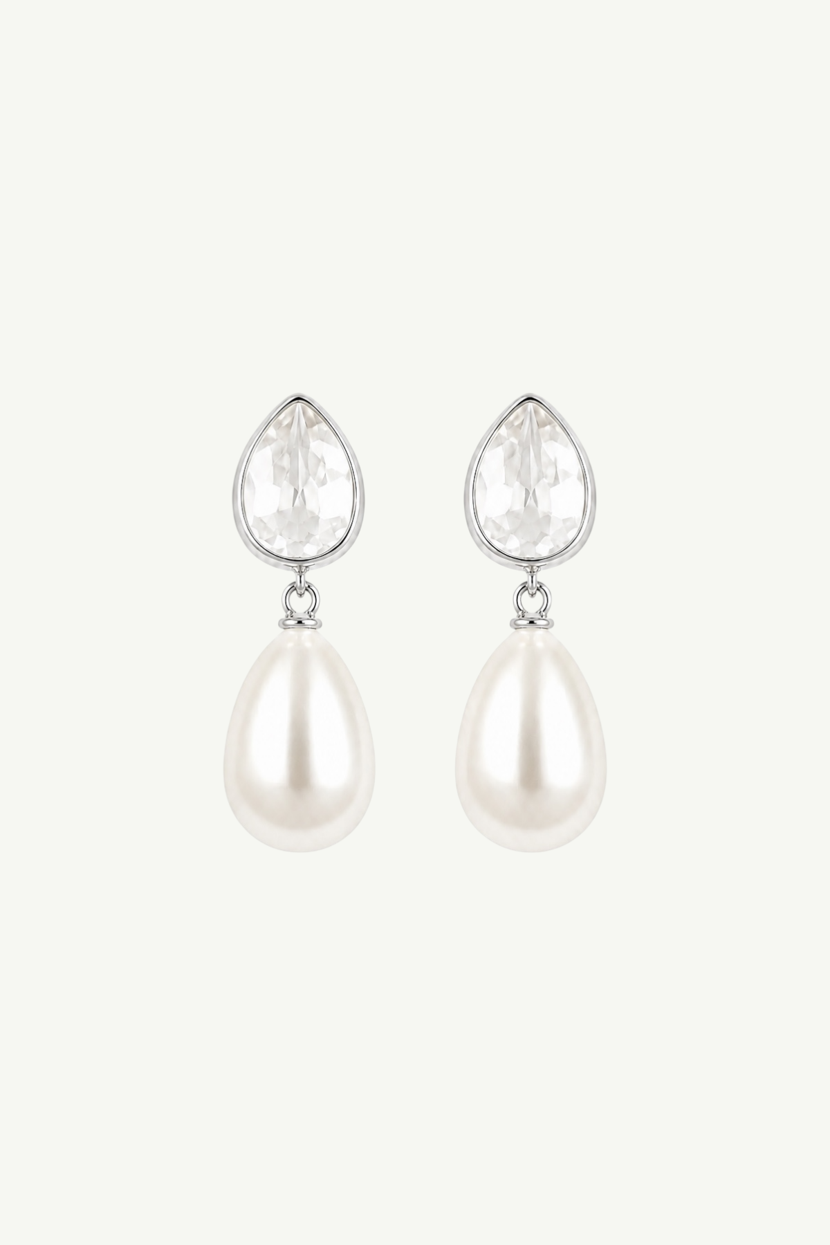 Teardrop Crystal Pearl Drop Earrings - Sale