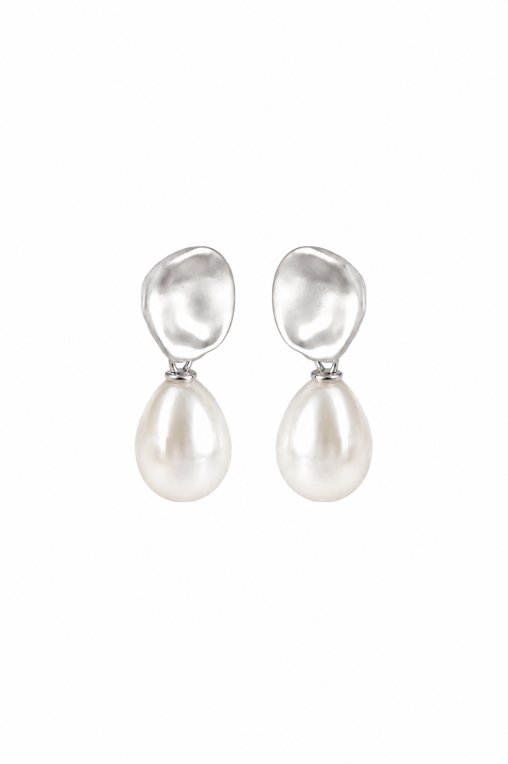 Sculptural Pearl Drop Clip On Earrings