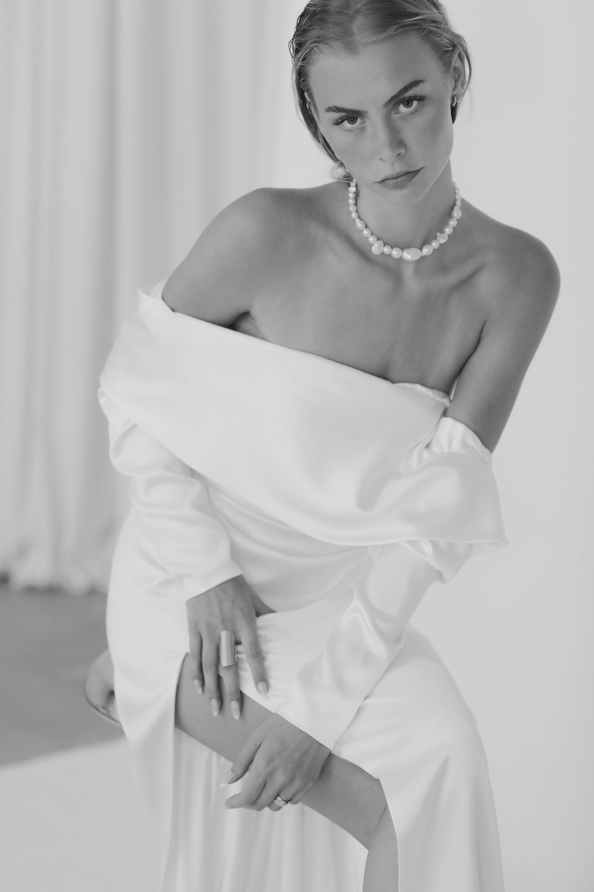 Single Strand Baroque Wavering Necklace | Bridal Pearl Necklace | A.B ...