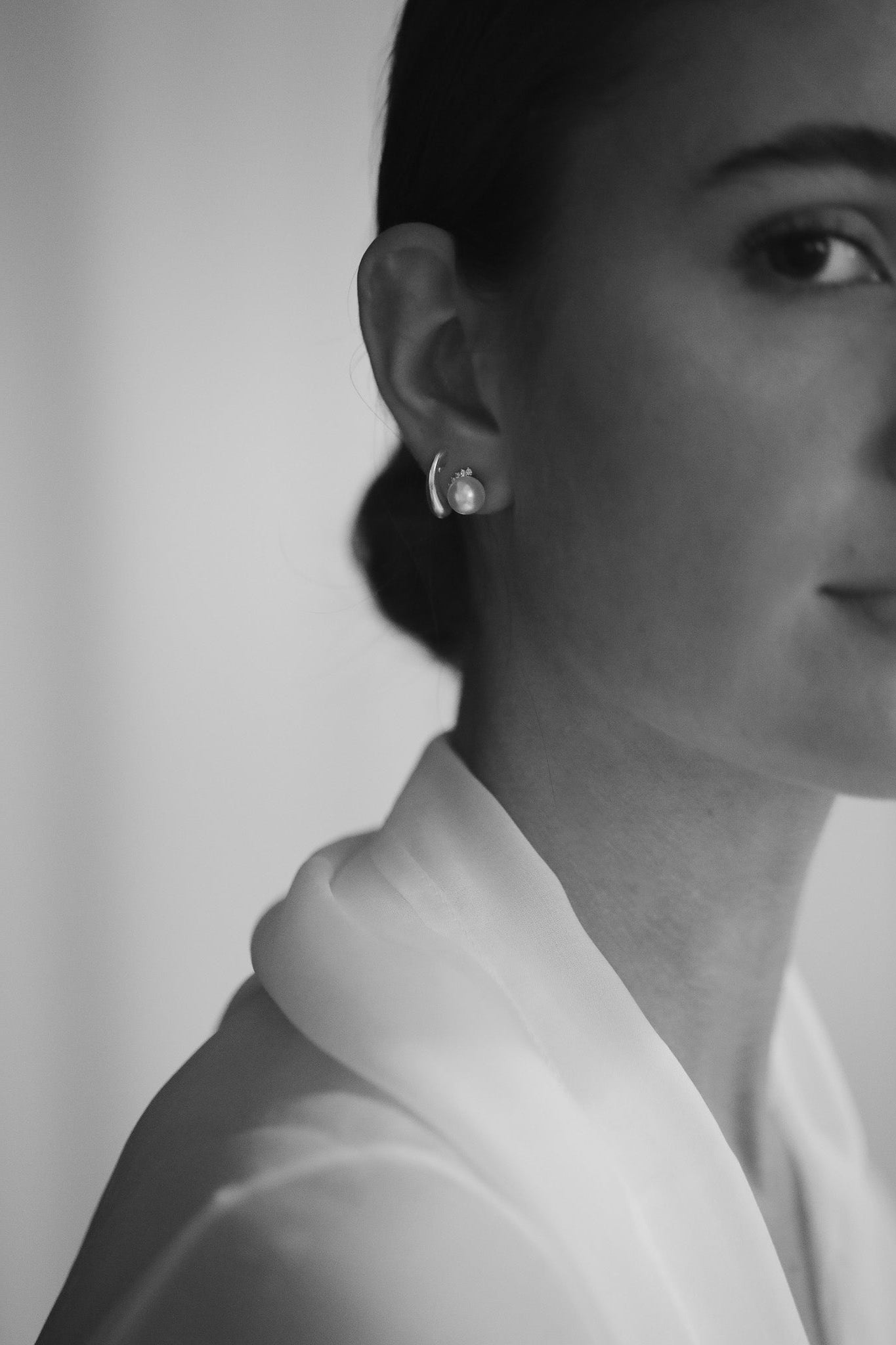 Pave Pearl Stud Earrings - Sale