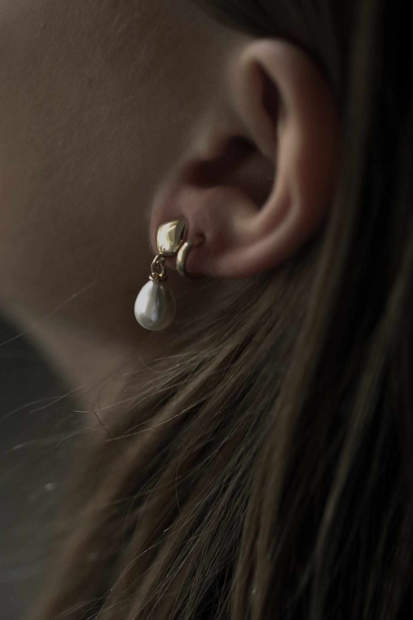 Micro Square Orb Pearl Drop Earrings - Sale