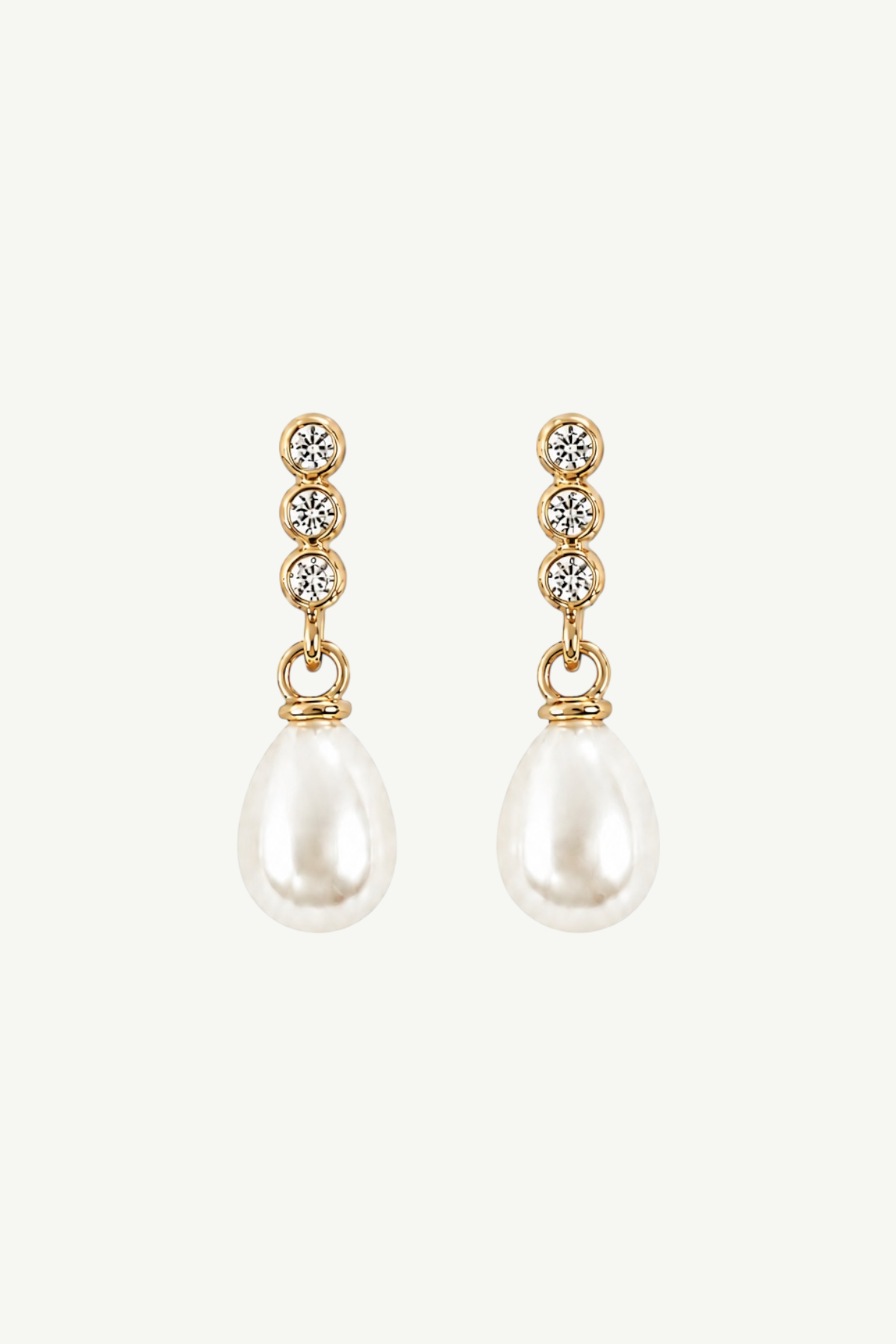 Bezel Line Pearl Drop Earrings - Sale