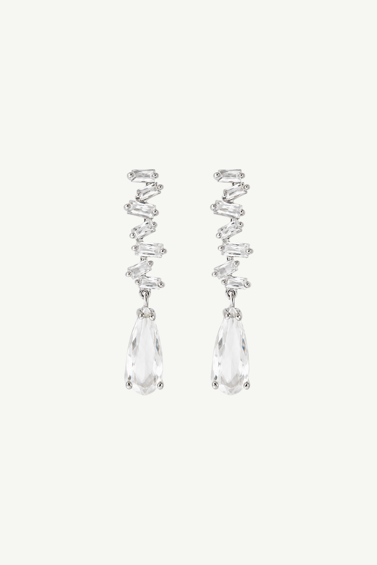 Stacked Silver Dewdrop Earrings - Sale
