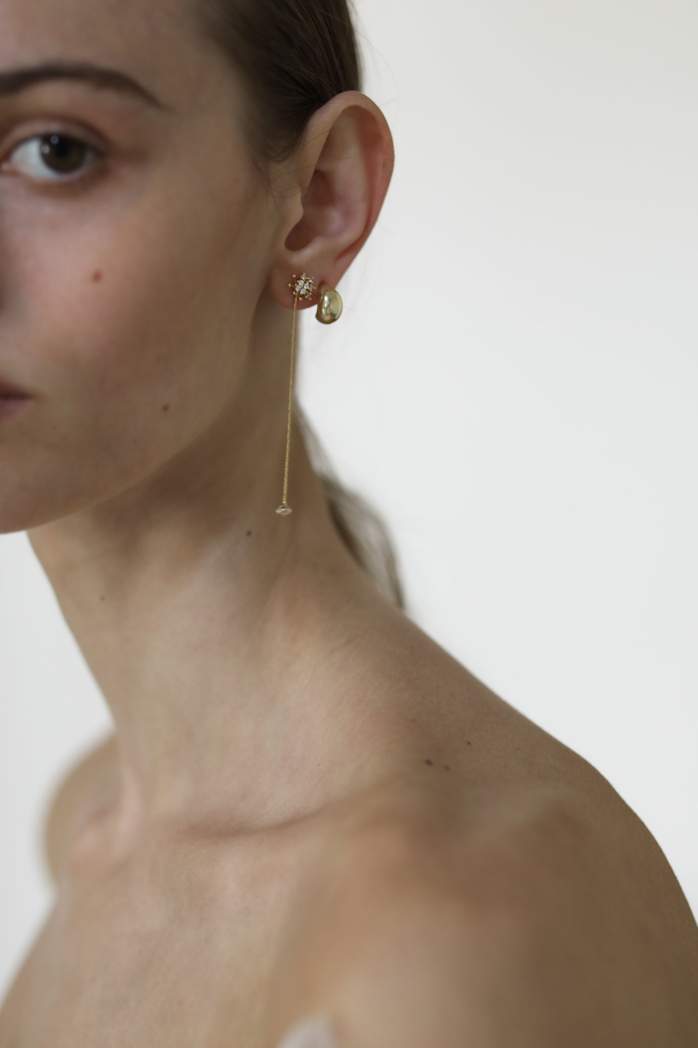 2:1 Pave Floral Strand Earrings - Sale