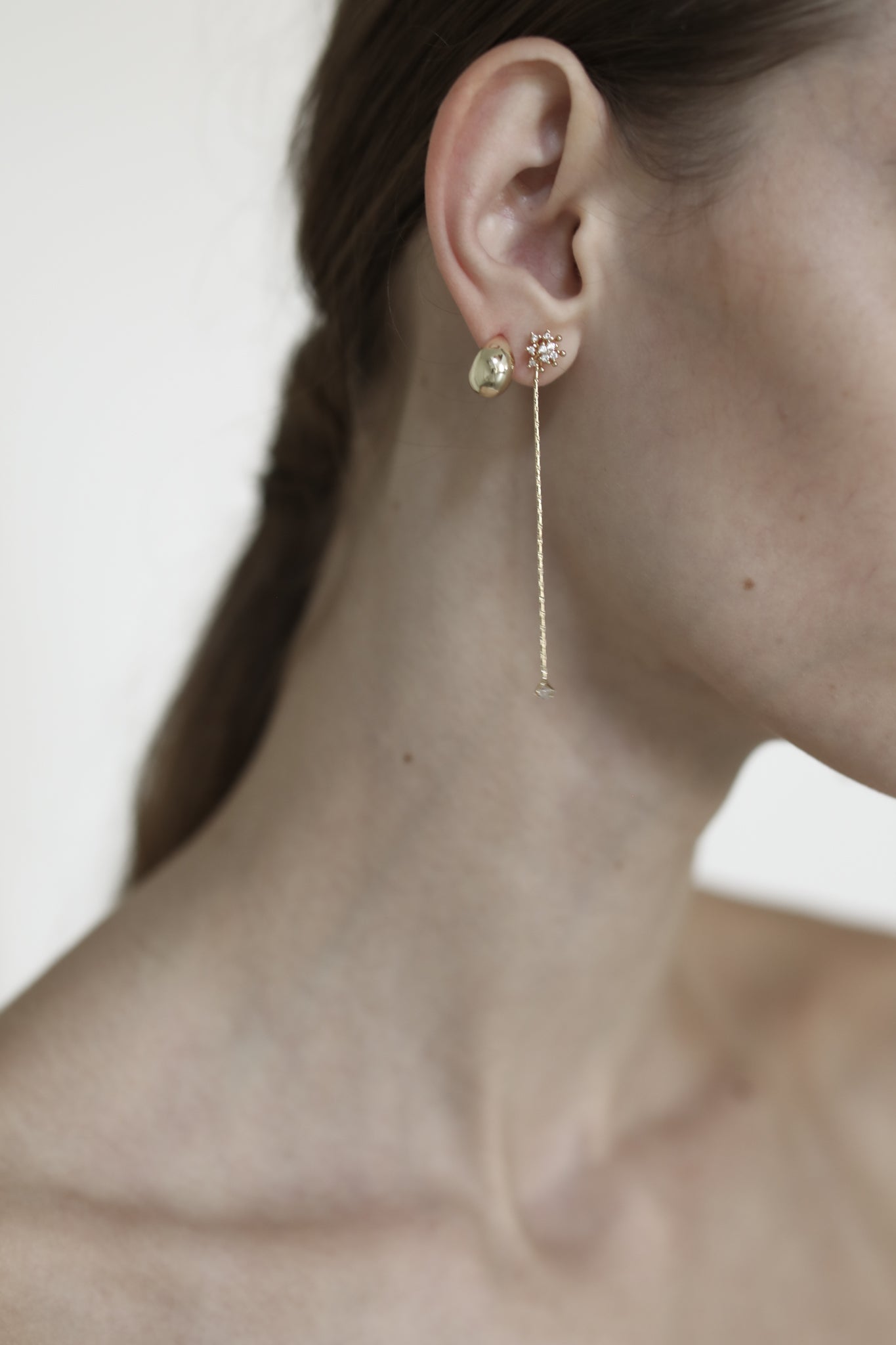 2:1 Pave Floral Strand Earrings - Sale